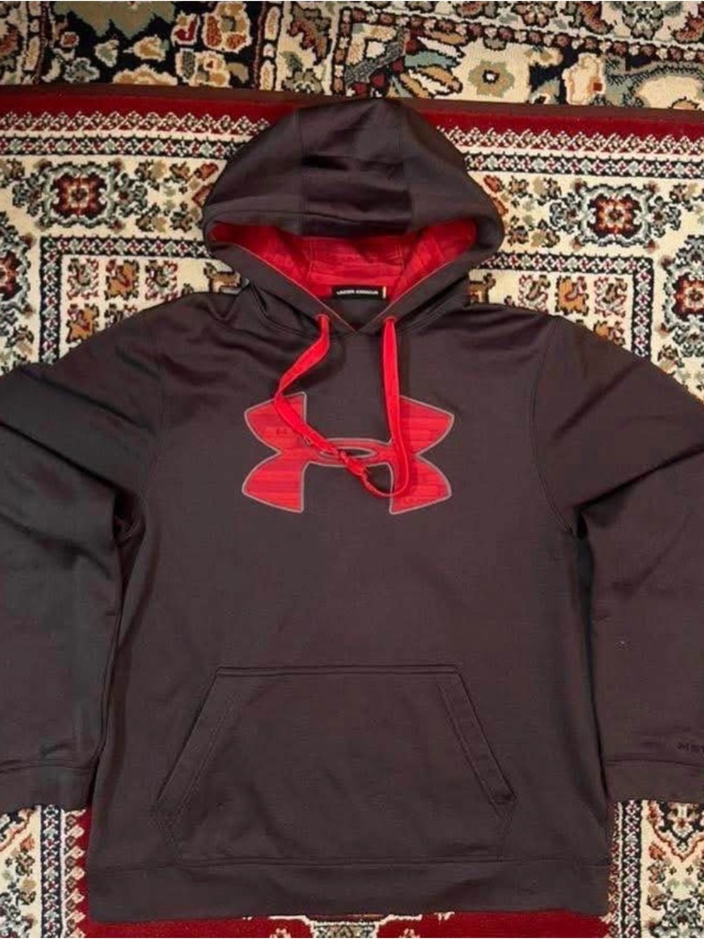 Under Armour Black Hoodie with Red Accents